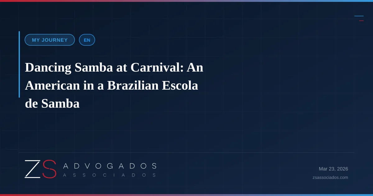 Zac in an elaborate Carnival costume, about to enter the avenue in São Paulo