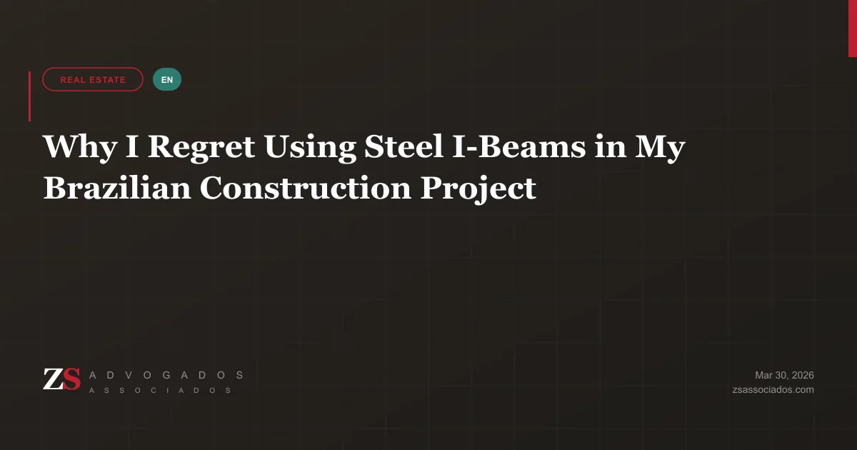 Steel I-beam installed in a brick wall showing gap where water infiltration occurs