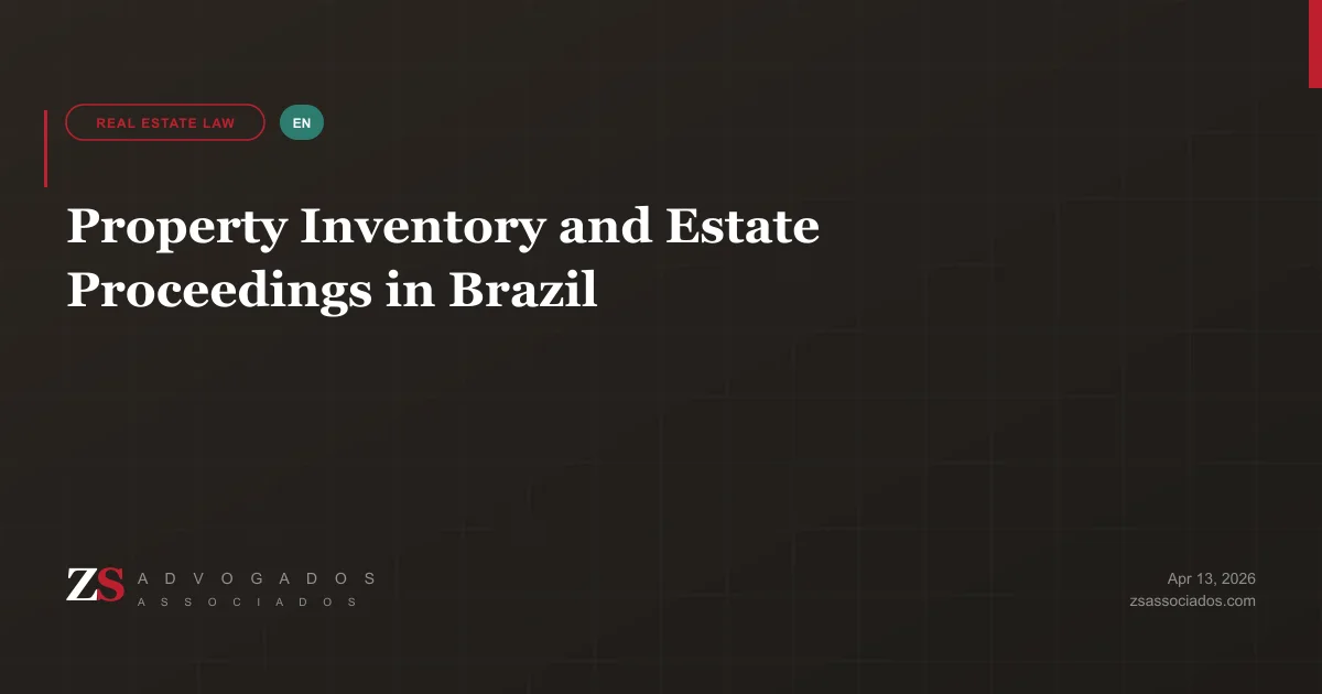 Property inventory and estate proceedings with documents and real estate