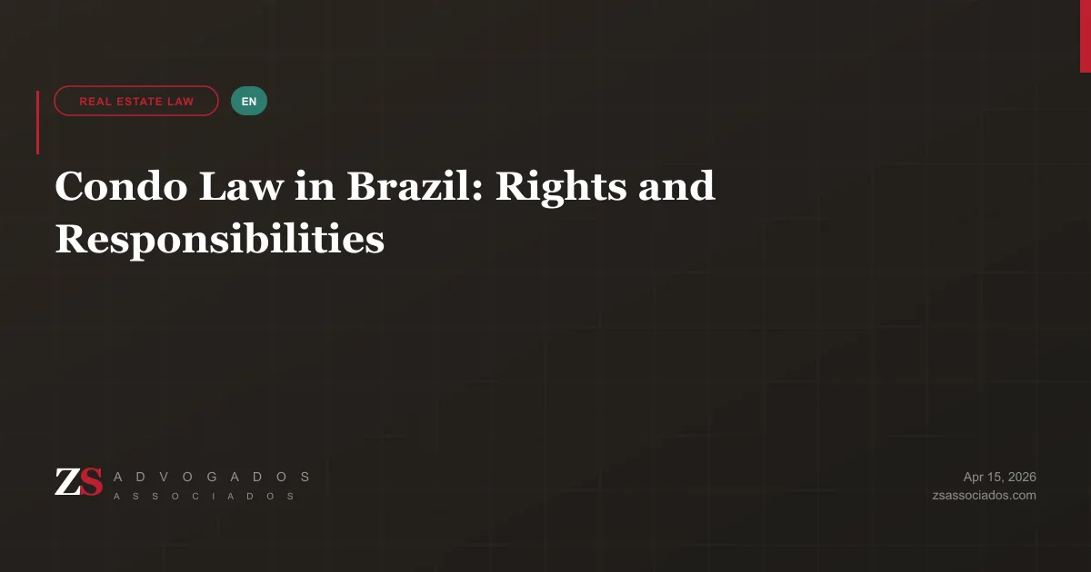Condominium law in Brazil with residential building and residents assembly