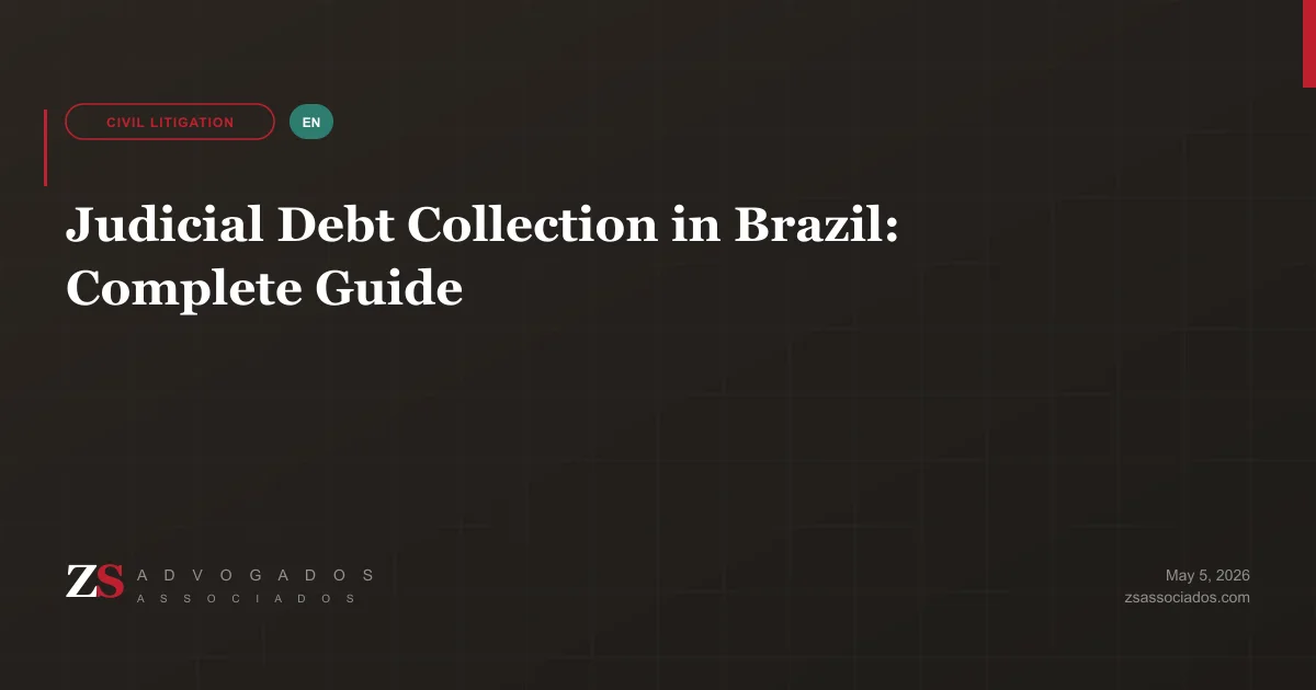 Illustration about judicial debt collection and enforcement in Brazil
